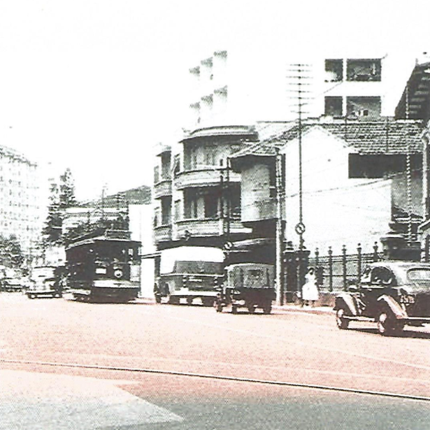Vista da rua Humaitá, em frente ao Corpo de Bombeiros, 1959.
