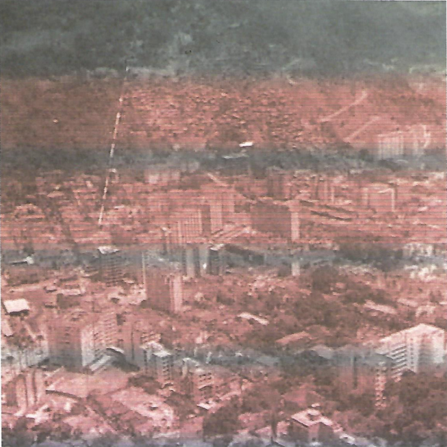 Vista aérea do Humaitá na década de 1960, onde ainda se vê a favela, conhecida como da Macedo Sobrinho e que chegava a rua Humaitá.